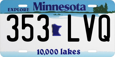 MN license plate 353LVQ