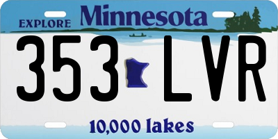 MN license plate 353LVR