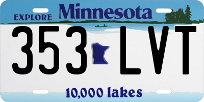 MN license plate 353LVT