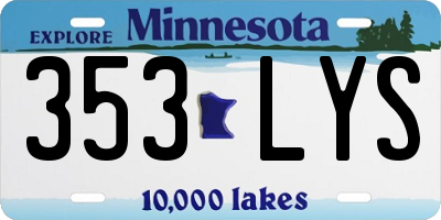 MN license plate 353LYS