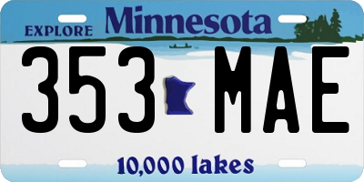 MN license plate 353MAE