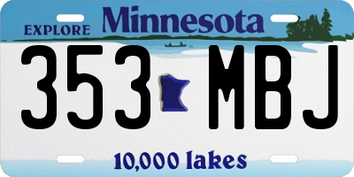 MN license plate 353MBJ