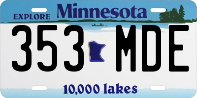 MN license plate 353MDE