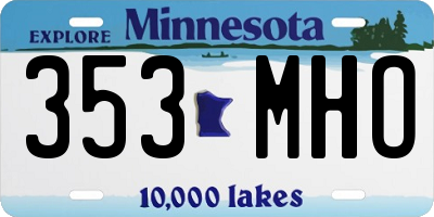 MN license plate 353MHO