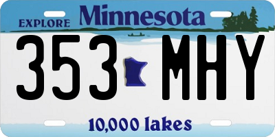 MN license plate 353MHY