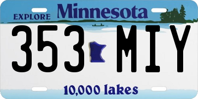 MN license plate 353MIY