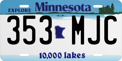 MN license plate 353MJC