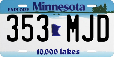 MN license plate 353MJD