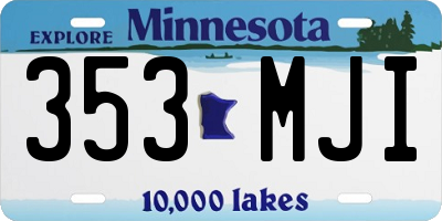 MN license plate 353MJI