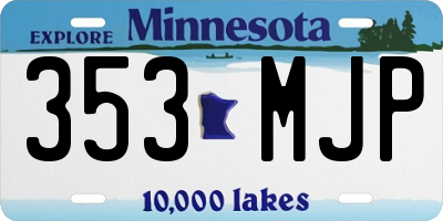 MN license plate 353MJP