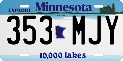 MN license plate 353MJY