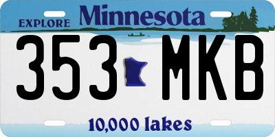 MN license plate 353MKB