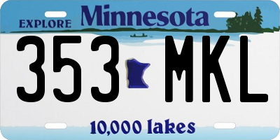 MN license plate 353MKL