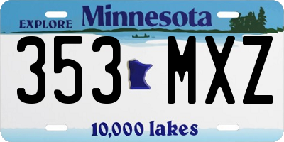 MN license plate 353MXZ