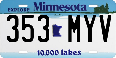 MN license plate 353MYV
