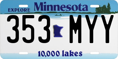 MN license plate 353MYY