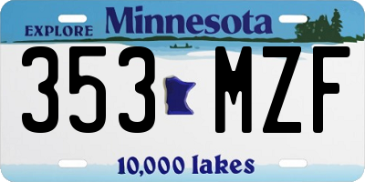 MN license plate 353MZF