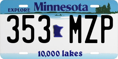 MN license plate 353MZP