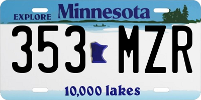 MN license plate 353MZR