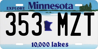 MN license plate 353MZT