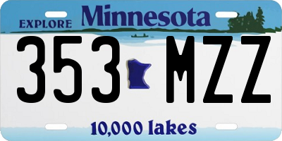 MN license plate 353MZZ