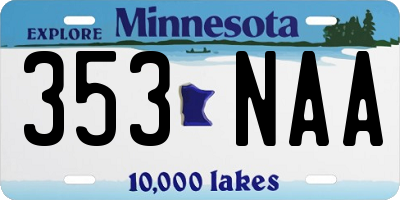 MN license plate 353NAA