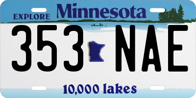 MN license plate 353NAE