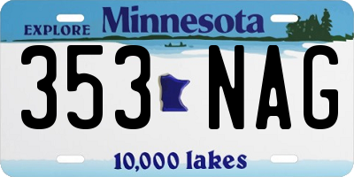 MN license plate 353NAG