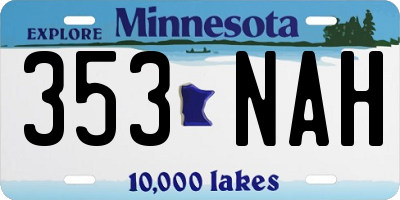 MN license plate 353NAH