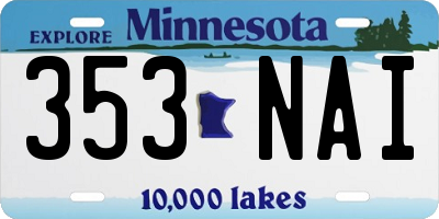 MN license plate 353NAI