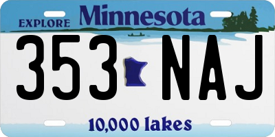 MN license plate 353NAJ