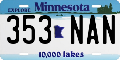 MN license plate 353NAN
