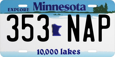 MN license plate 353NAP