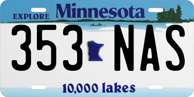 MN license plate 353NAS