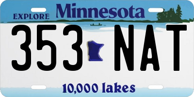 MN license plate 353NAT