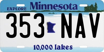 MN license plate 353NAV