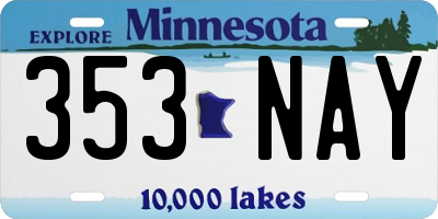 MN license plate 353NAY