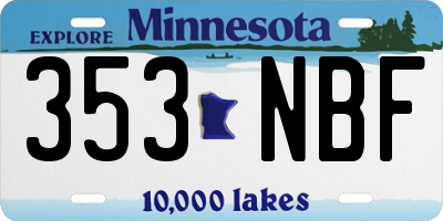 MN license plate 353NBF