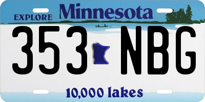 MN license plate 353NBG