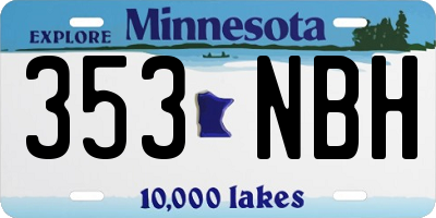 MN license plate 353NBH