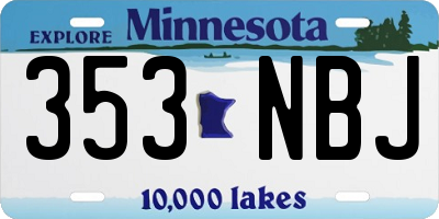 MN license plate 353NBJ