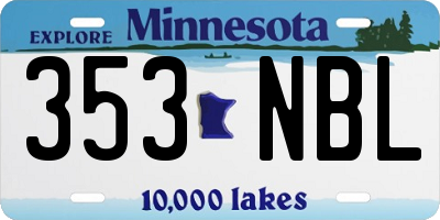 MN license plate 353NBL
