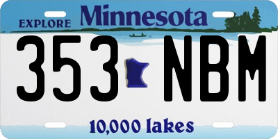 MN license plate 353NBM
