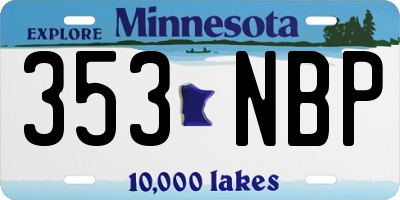 MN license plate 353NBP
