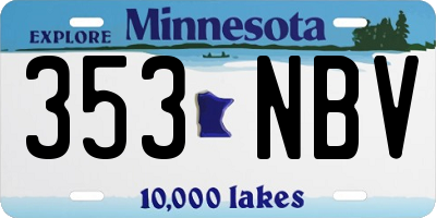 MN license plate 353NBV