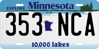 MN license plate 353NCA