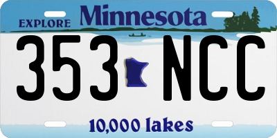 MN license plate 353NCC