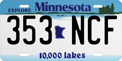 MN license plate 353NCF