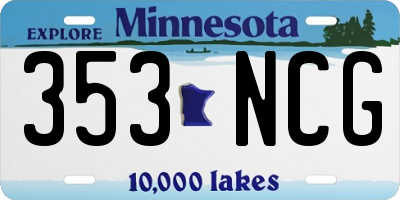 MN license plate 353NCG