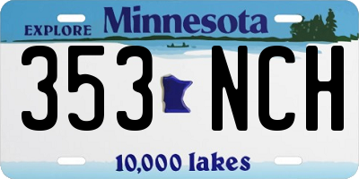 MN license plate 353NCH